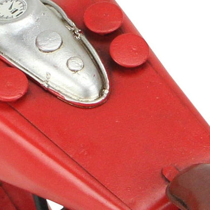 8" Red and Silver Metal Hand Painted Model Motorcycle Tabletop Sculpture