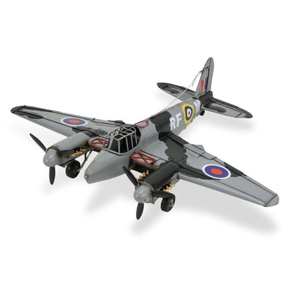 4" Black and Gray Metal Hand Painted Model Airplane Tabletop Sculpture