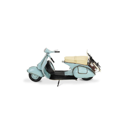 8" Blue and Black Metal Hand Painted Model Motorcycle Tabletop Sculpture