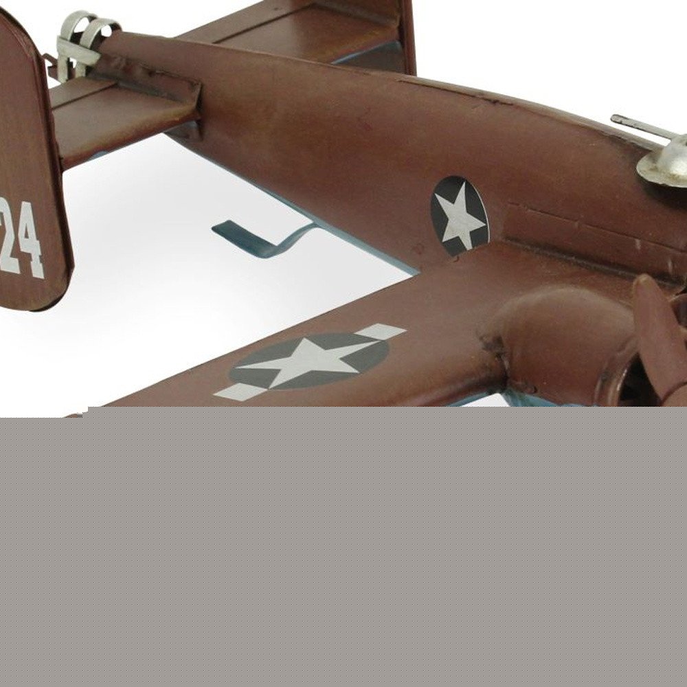 3" Brown and Silver Metal Hand Painted 1941 "B-24" Liberator Model Airplane