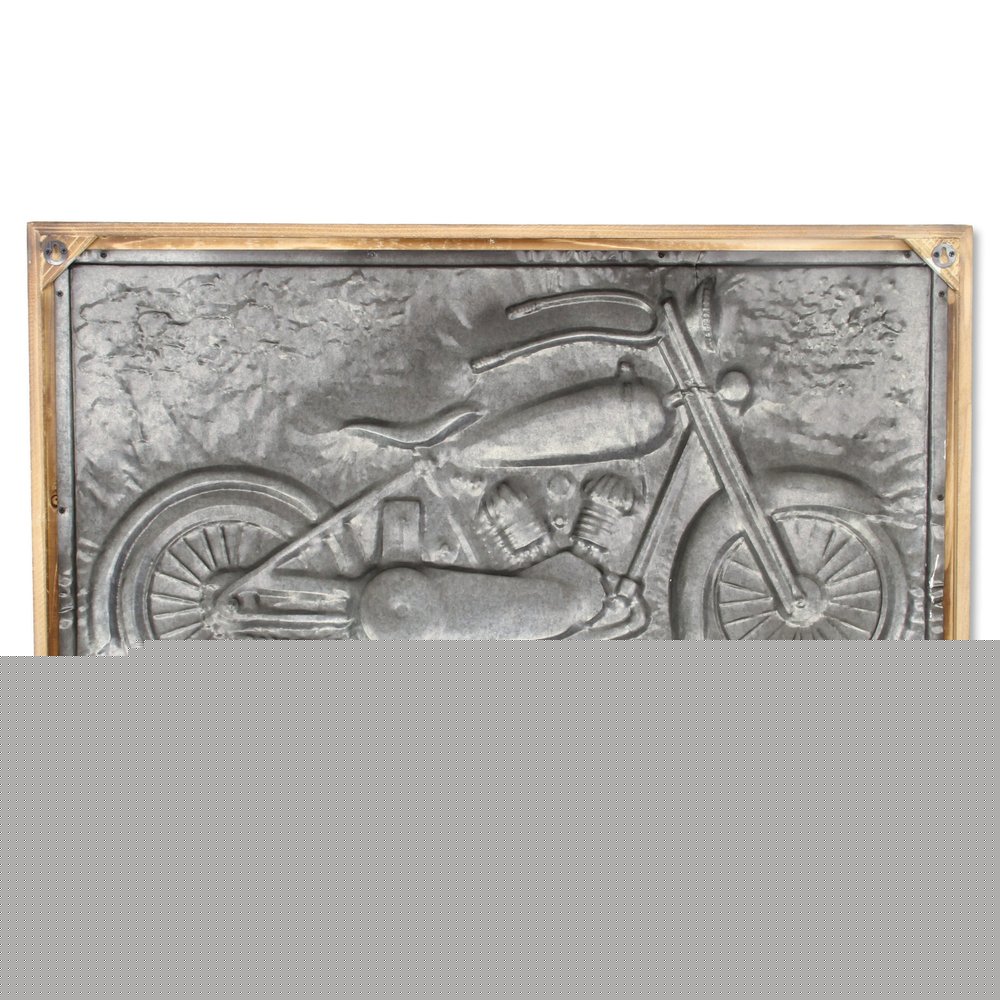 23" X 39" Gray and Brown Wood and Metal Wall Decor