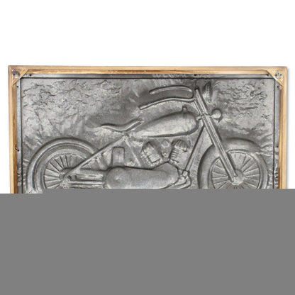 23" X 39" Gray and Brown Wood and Metal Wall Decor