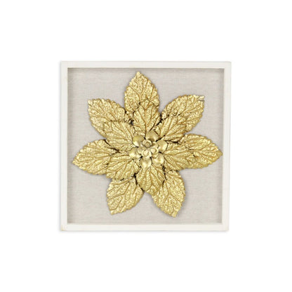 12" X 13" Gold Flower Wood and Metal Wall Decor