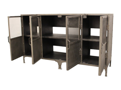 61" Gray Metal Enclosed Storage TV Stand
