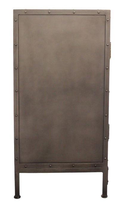 61" Gray Metal Enclosed Storage TV Stand