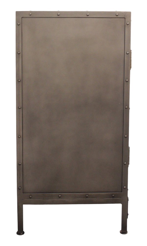 61" Gray Metal Enclosed Storage TV Stand