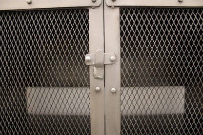 61" Gray Metal Enclosed Storage TV Stand