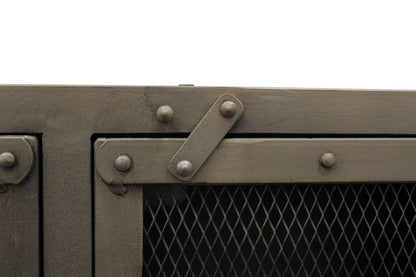 61" Gray Metal Enclosed Storage TV Stand