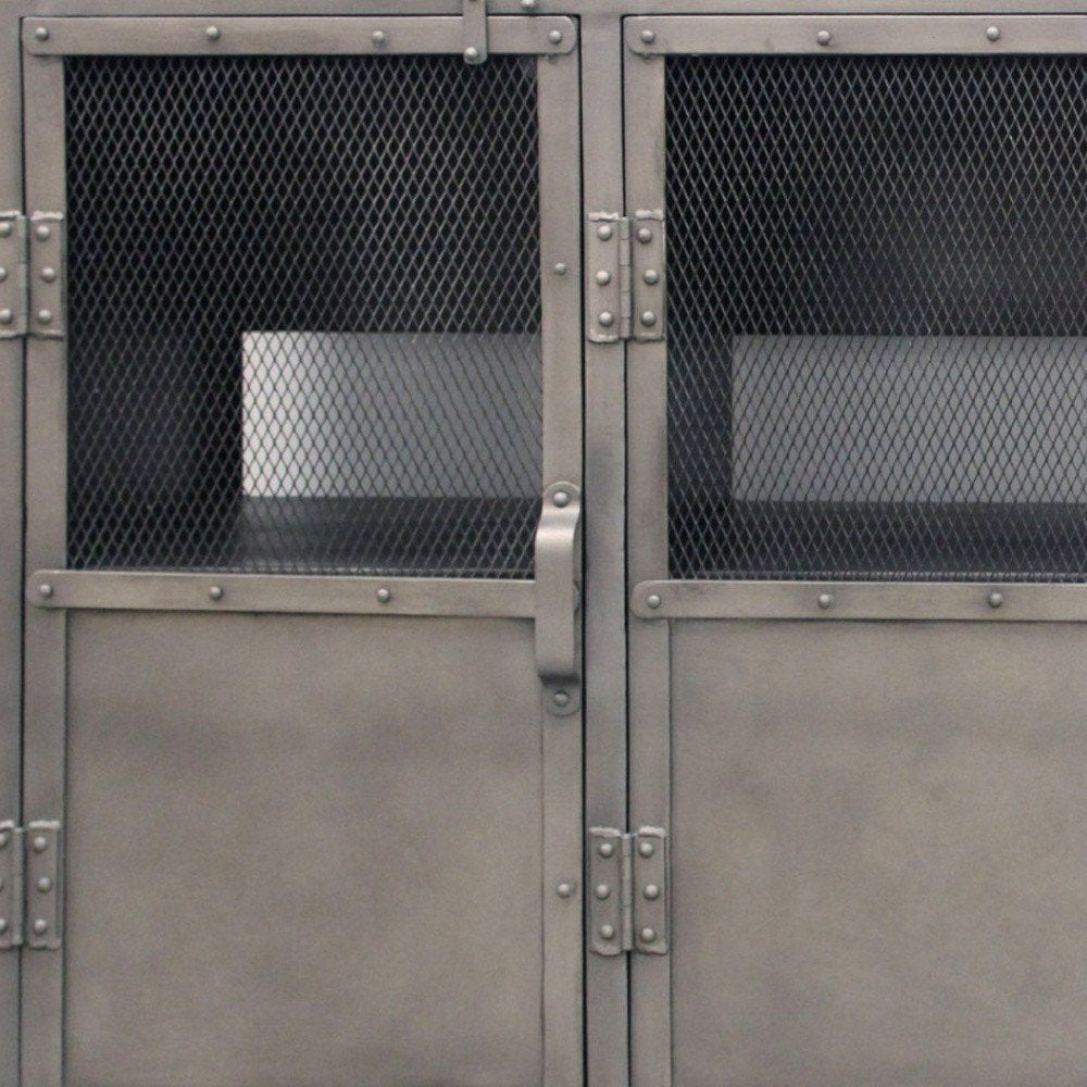 61" Gray Metal Enclosed Storage TV Stand