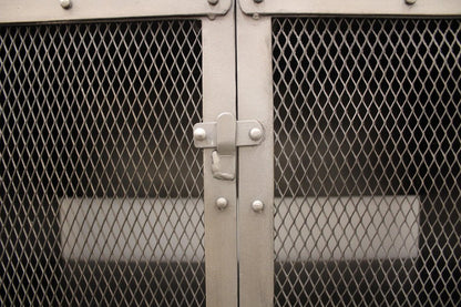 61" Gray Metal Enclosed Storage TV Stand