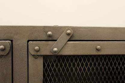 72" Dark Gray Metal Enclosed Storage TV Stand