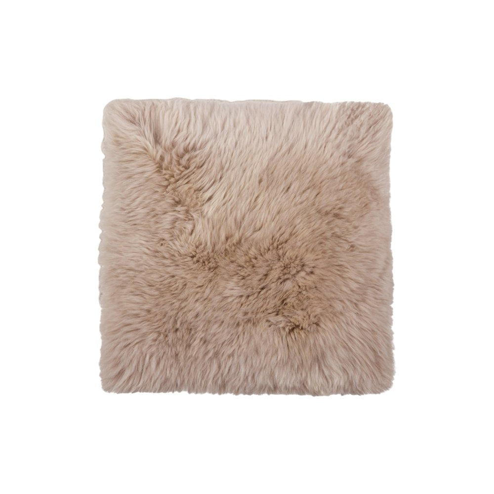 Set Of Two 17" X 17" Taupe Wool Solid Color Chair Pads