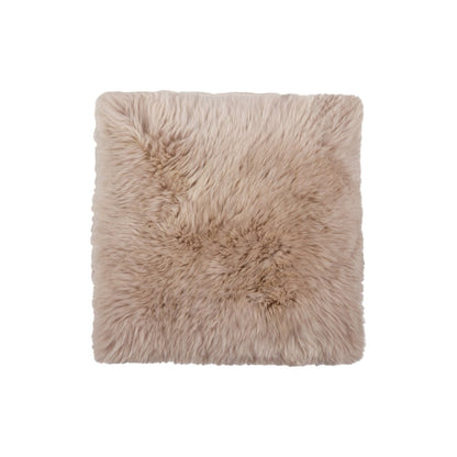Set Of Two 17" X 17" Taupe Wool Solid Color Chair Pads