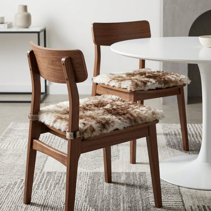 Set Of Two 17" X 17" Gradient Chocolate Wool Chair Pads