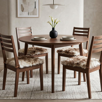 Set Of Four 17" X 17" Gradient Chocolate Wool Chair Pads