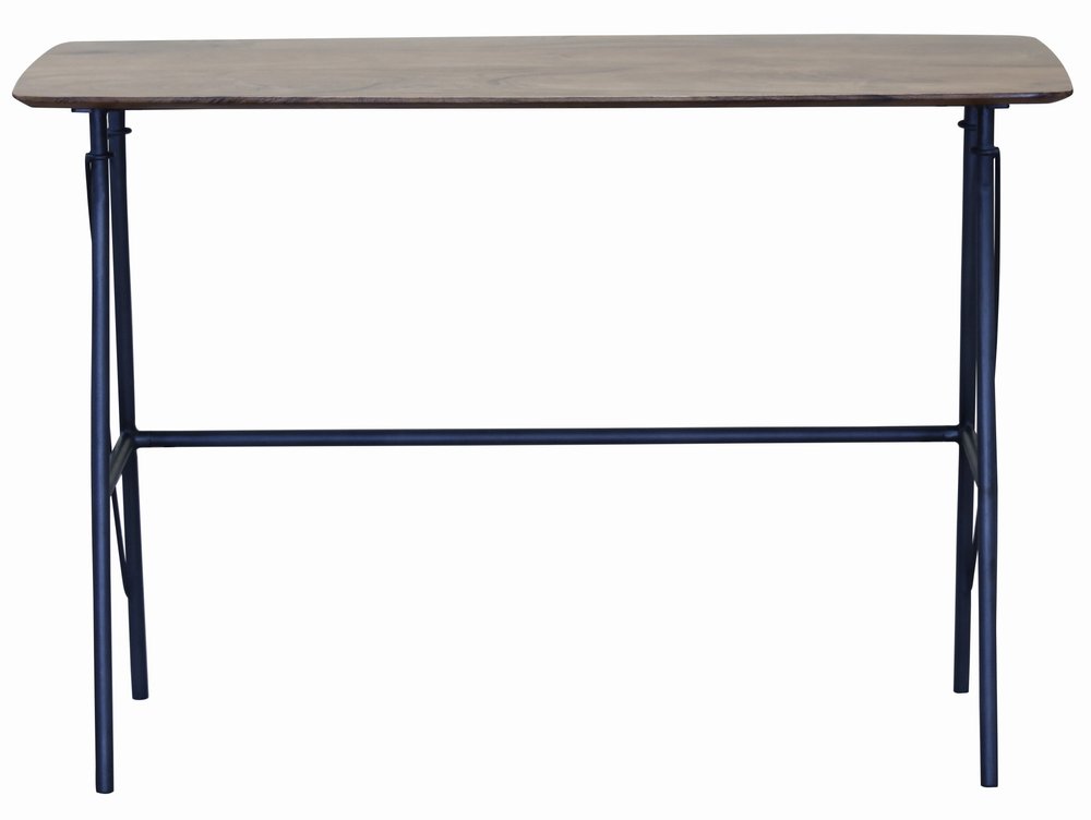 44" Brown and Black Solid Wood Writing Desk