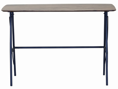 44" Brown and Black Solid Wood Writing Desk