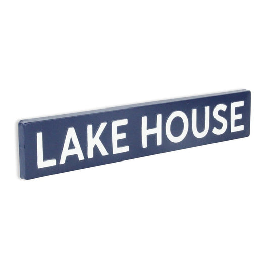 5" X 24" Blue and White Lake House Metal Wall Decor