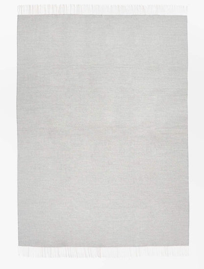 Gray Woven Wool Reversable Throw