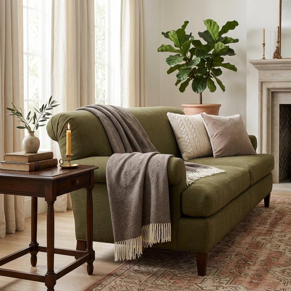 Brown And Ivory Woven Wool Reversable Throw