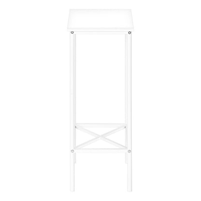 24" White Wood And Metal End Table With Shelf