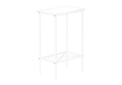 24" White Wood And Metal End Table With Shelf