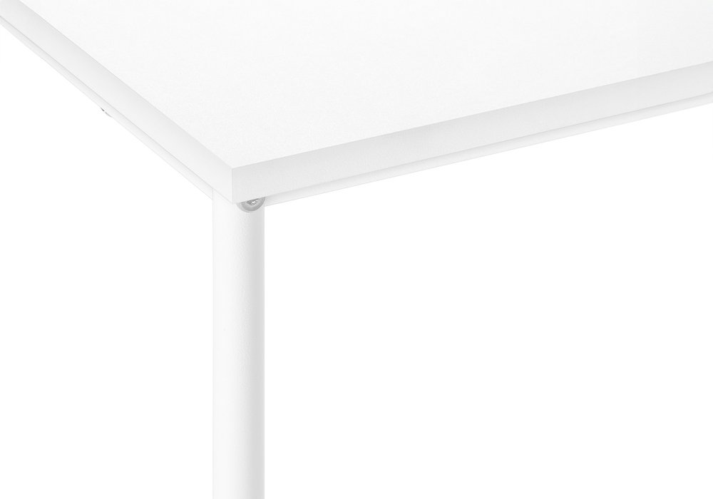 24" White Wood And Metal End Table With Shelf