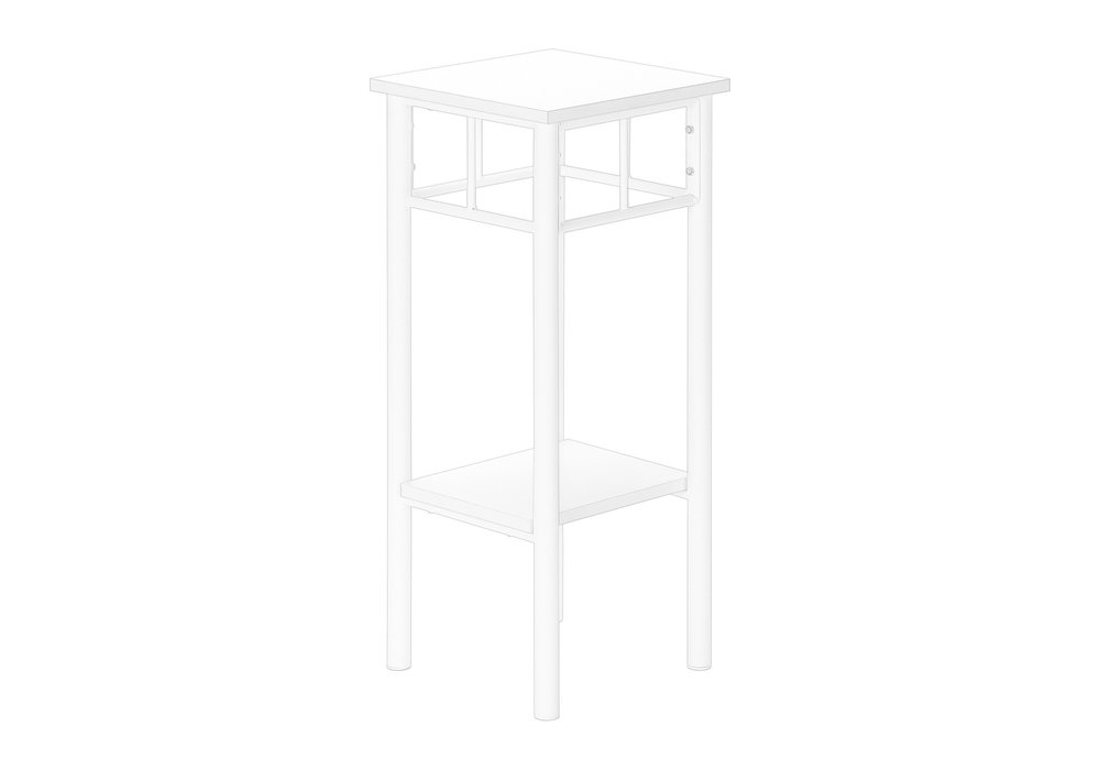 28" White Wood And Iron Square End Table With Shelf