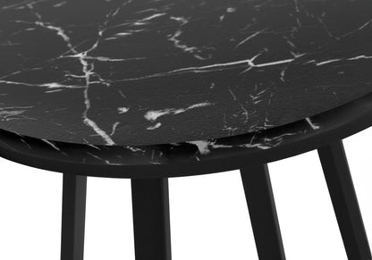 22" Black Round End Table