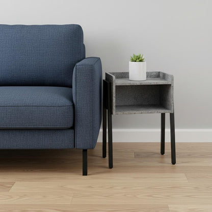 23" Black And Gray End Table With Shelf