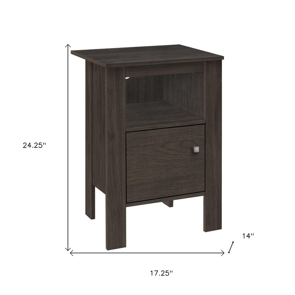 24" Brown Wood Nightstand