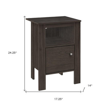 24" Brown Wood Nightstand