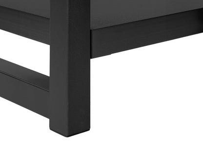 22" Black Wood And Metal Frame End Table With Shelf