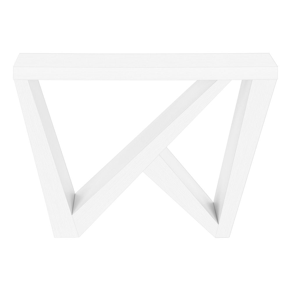 32" White Wood Abstract End Table