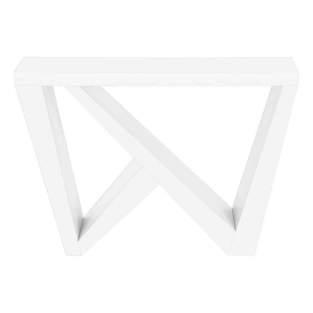 32" White Wood Abstract End Table