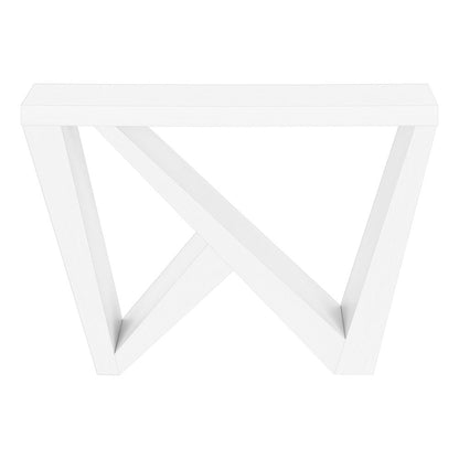 32" White Wood Abstract End Table