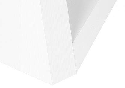 32" White Wood Abstract End Table