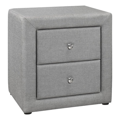 21" Gray Wood Two Drawer Nightstand