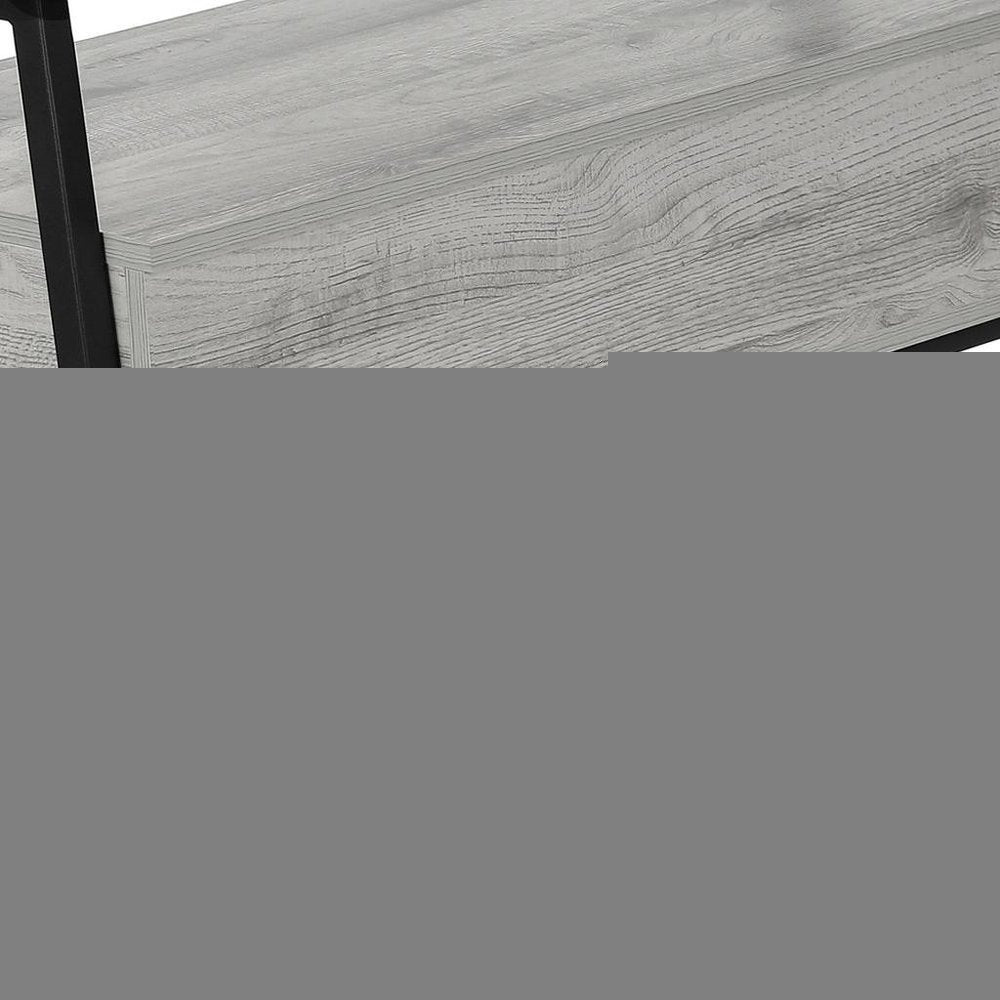 42" Gray And Black Bench With Flip top