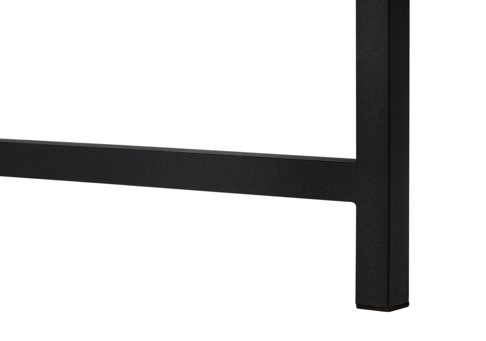 58" Brown and Black Wood and Metal Corner Computer Desk