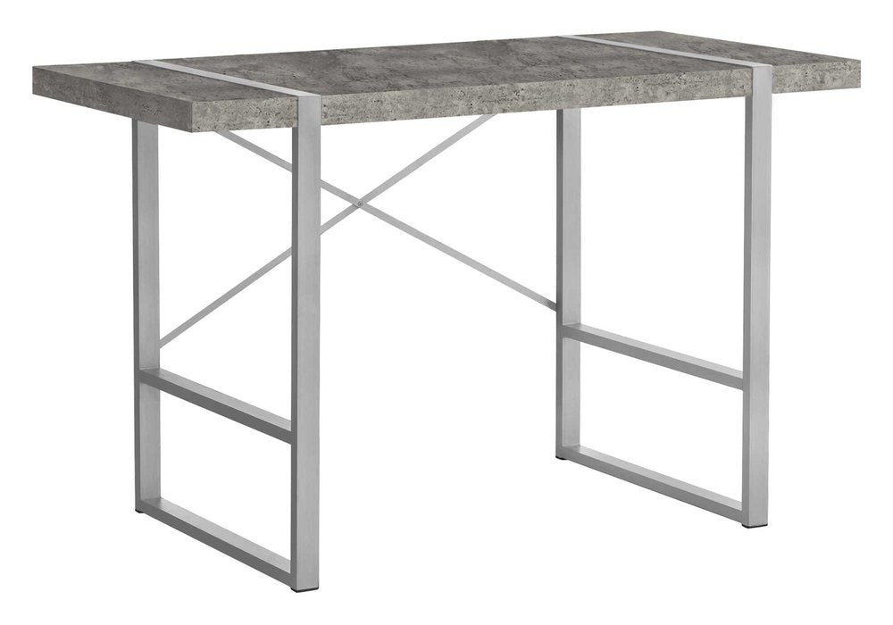49" Gray and Silver Computer Desk