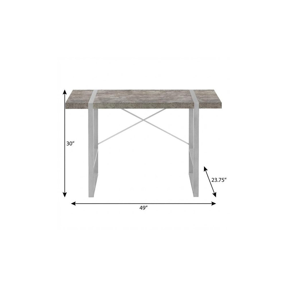 49" Gray and Silver Computer Desk