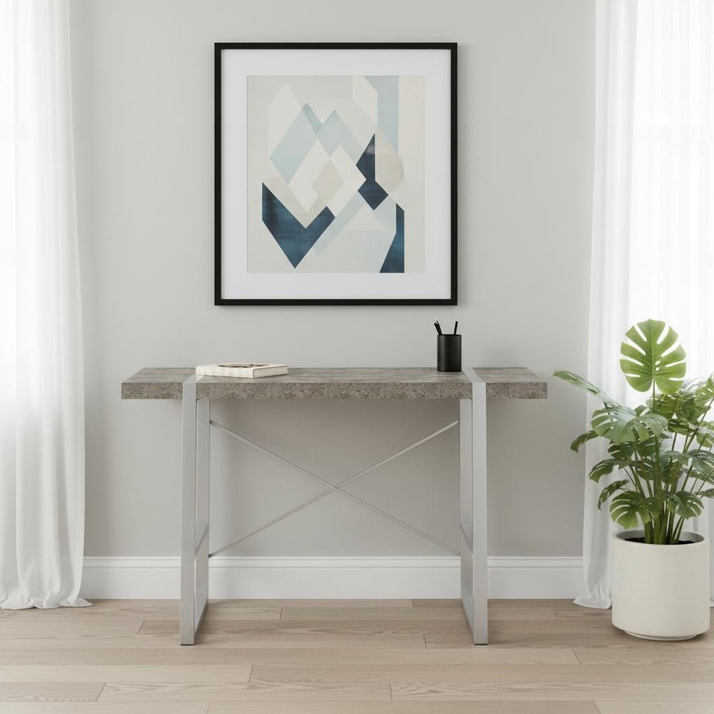 49" Gray and Silver Computer Desk