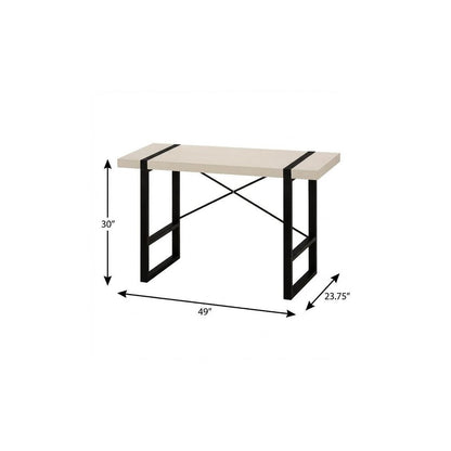 49" Taupe and Black Computer Desk