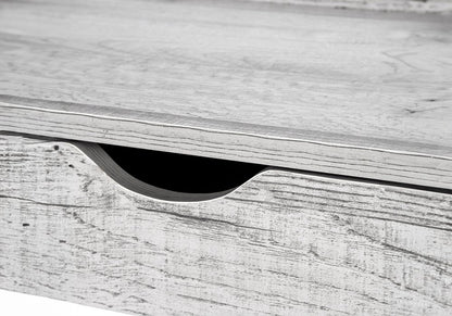 32" Gray and Black Wood and Metal Sled Computer Desk With Four Drawers