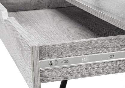 32" Gray and Black Wood and Metal Sled Computer Desk With Four Drawers