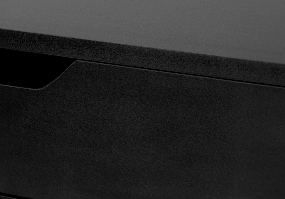 47" Black Wood and Metal H-Shape Computer Desk With Two Drawers