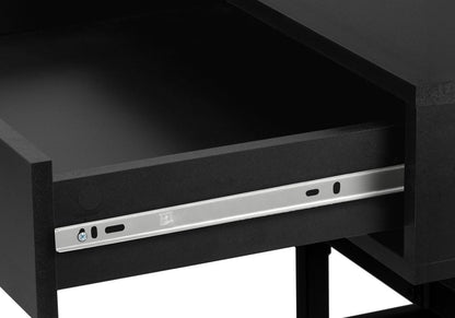 47" Black Wood and Metal H-Shape Computer Desk With Two Drawers