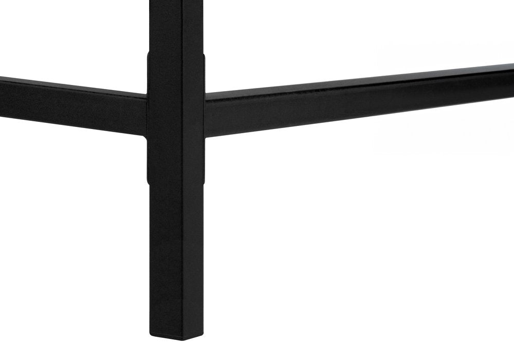 47" Black Wood and Metal H-Shape Computer Desk With Two Drawers