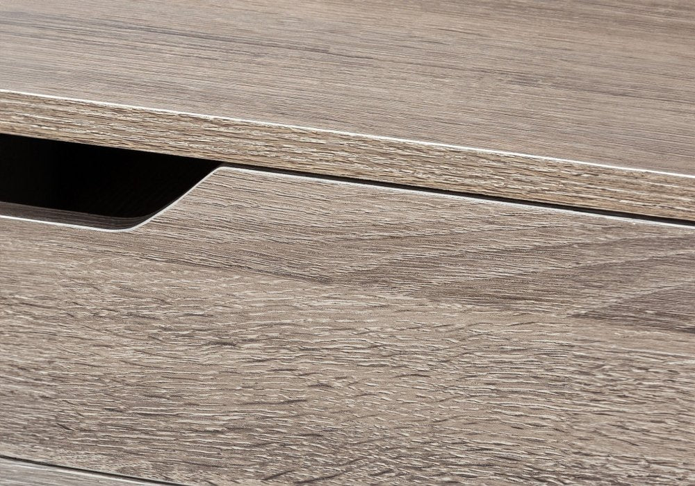 47" Taupe and Black Wood and Metal H-Shape Computer Desk With Two Drawers